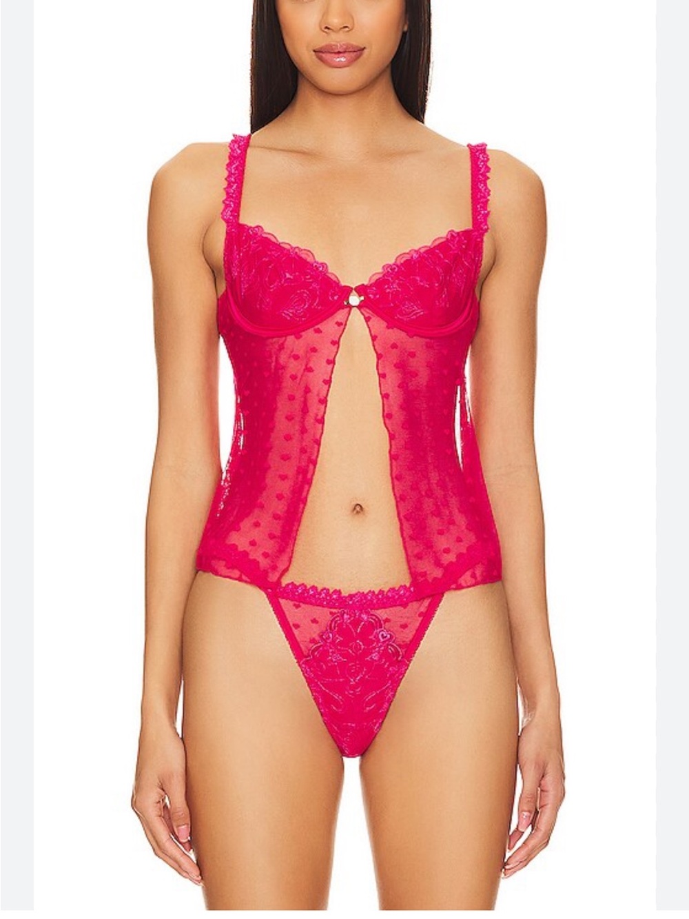 KAT THE LABEL Romeo Camisole Bra in Hot Pink Size Small‎